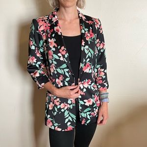 Black and Pink Floral Calvin Klein Blazer